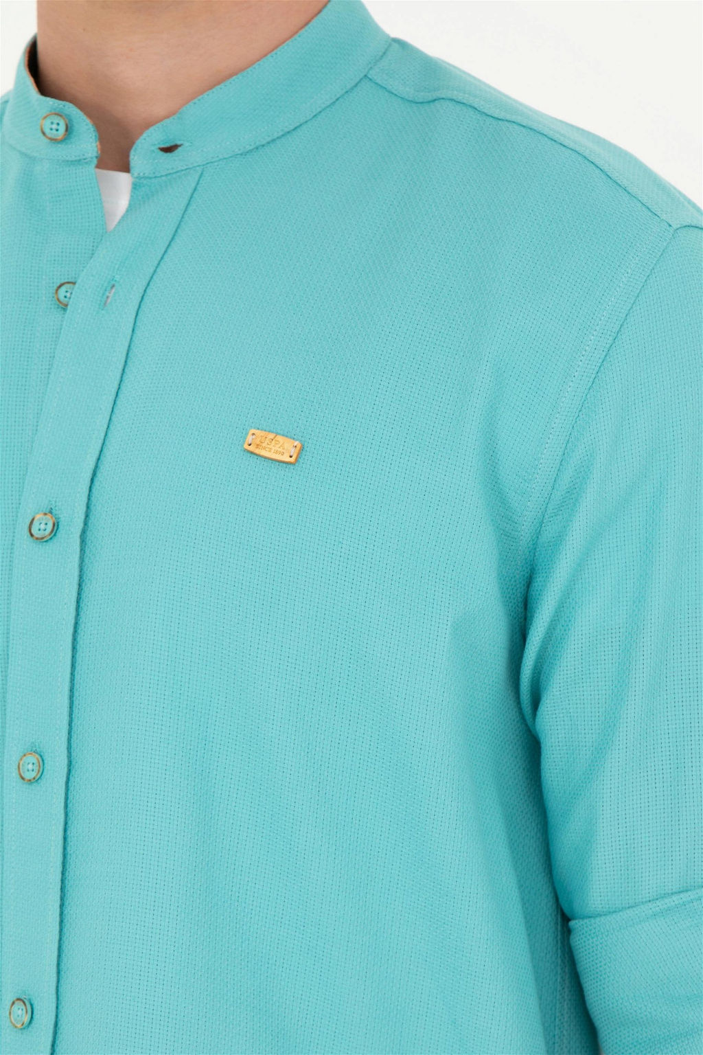 Мужская мятная рубашка с длинным рукавом - U.s. polo assn фото 7