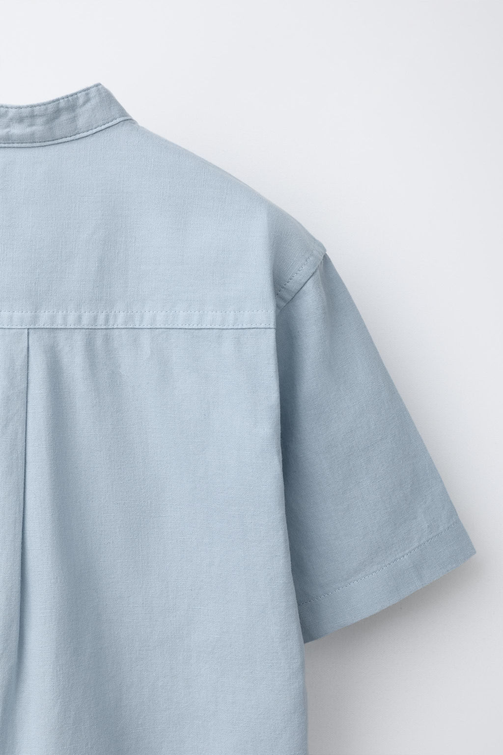 CAMISA CUELLO MAO CON ALGOD?N Y LINO / Celeste - Zara фото 4