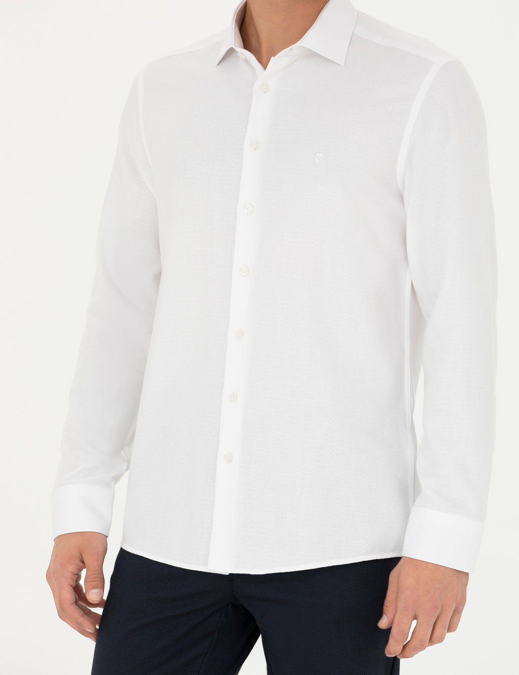 Beyaz Slim Fit Uzun Kollu G_mlek