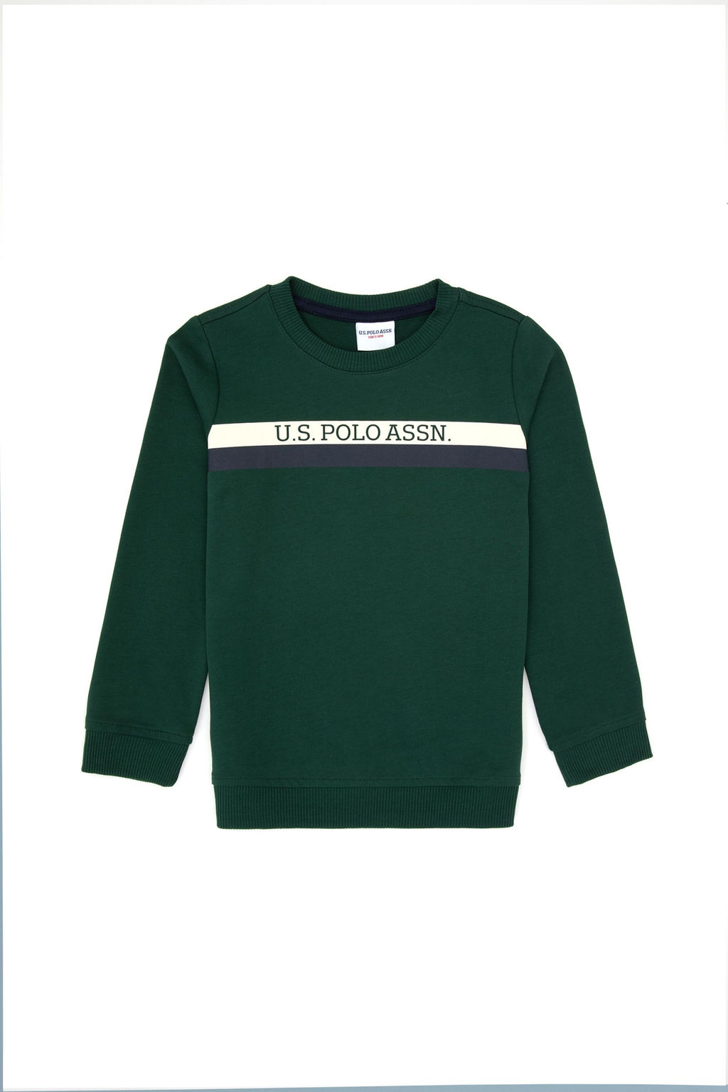 Erkek _ocuk Koyu Ye_il Basic Bisiklet Yaka Sweatshirt Sepette S_rpriz _ndirim