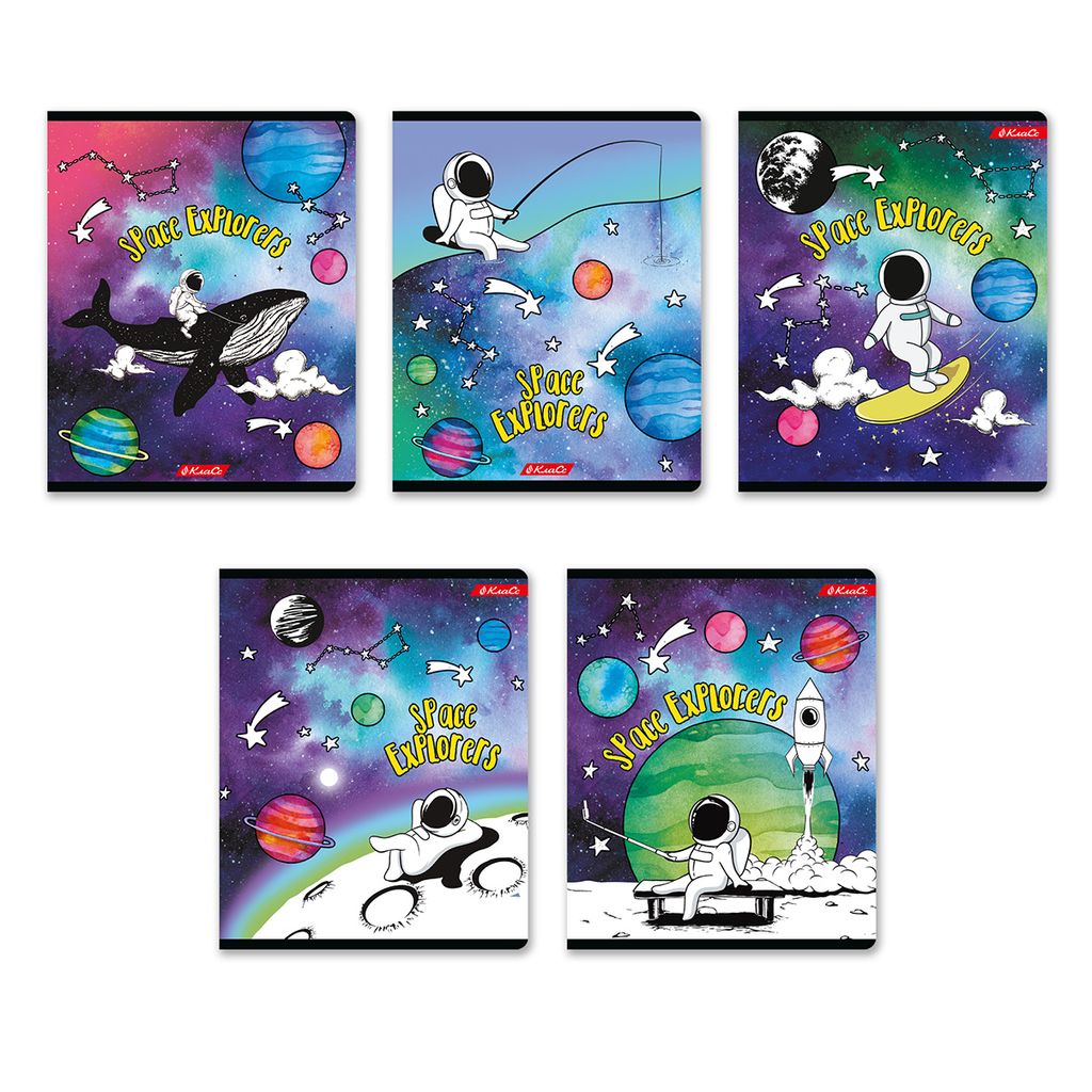 Светоч 48ТСК5_1_3_2 Тетрадь ученическая общая, A5 48 л. на скобе 65 г/кв.м , белизна 100 % 10 шт. линия 000321 Космос