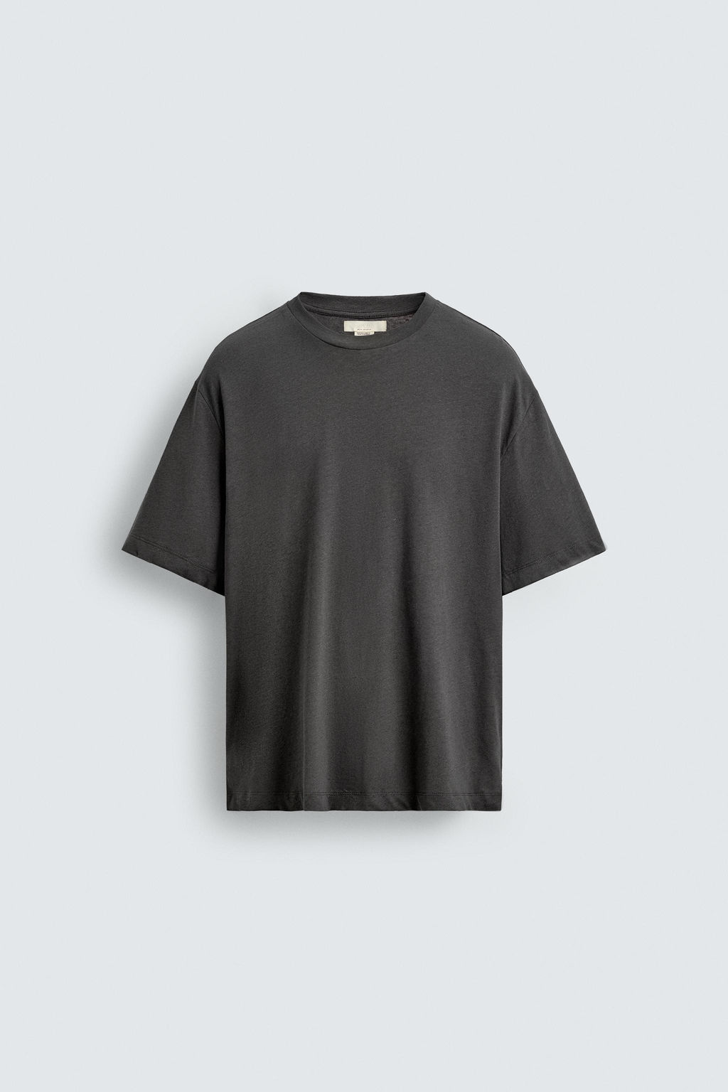 CAMISETA RELAXED FIT ALGOD?N - LINO / Gris oscuro - Zara фото 8