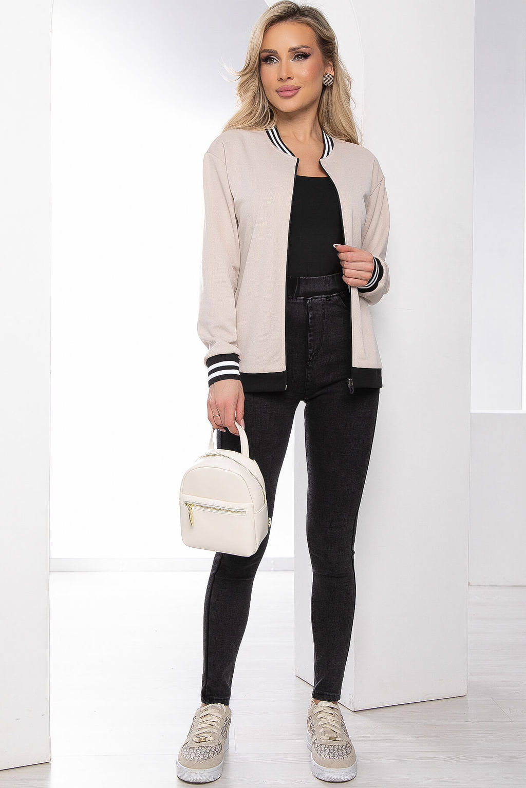 Бомбер Игра со стилем (беж) Б8542 - Lt collection фото 5