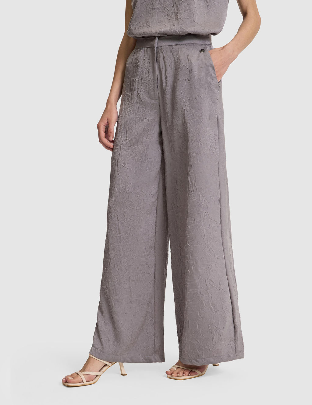 A__k Gri Loose Fit Kanvas Pantolon