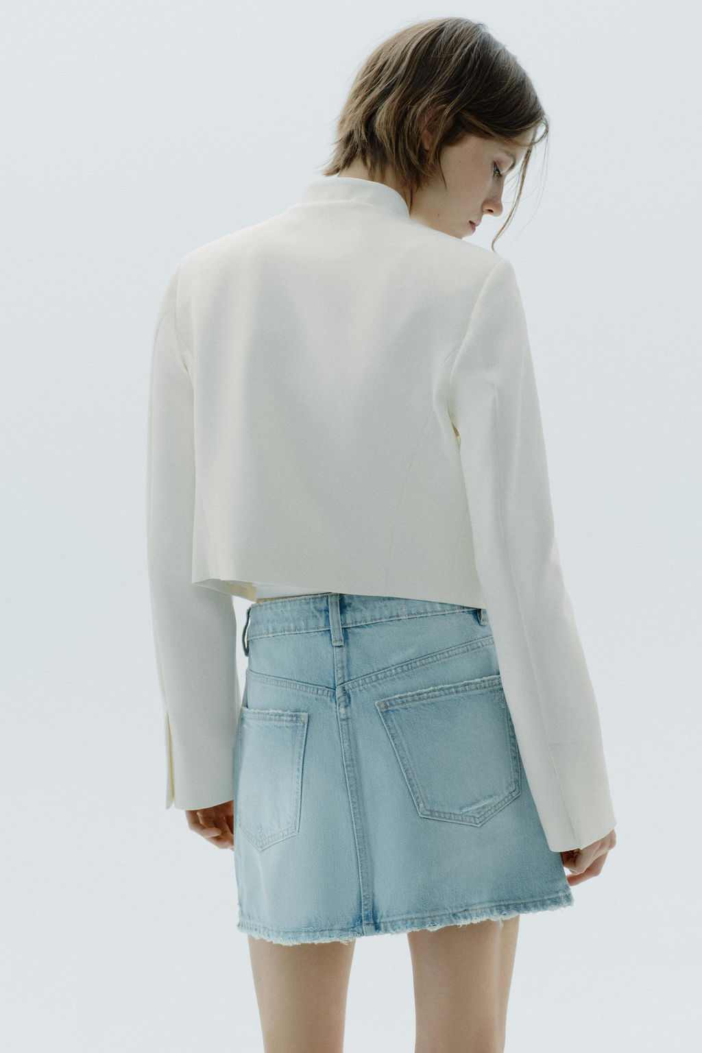 RIPPED TRF DENIM SKIRT - Zara фото 12