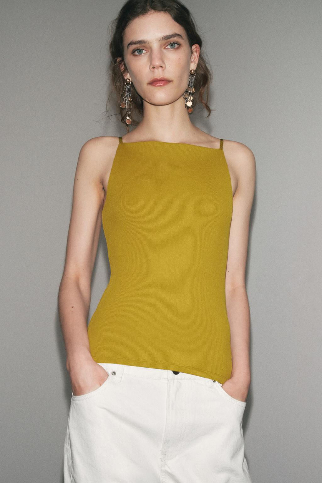 RIB TOP WITH POLYAMIDE STRAPS - Zara фото 8