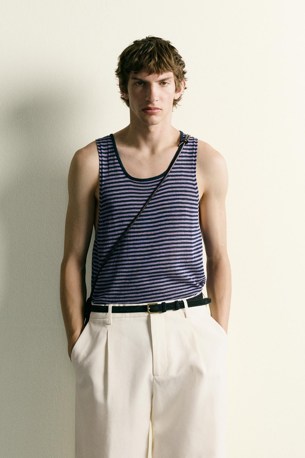 CAMISETA TANK PUNTO JACQUARD RAYAS / Lila - Zara фото 2