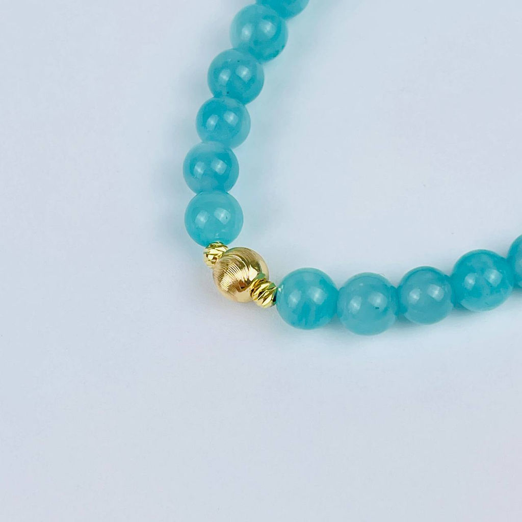 Браслет из Амазонита со вставкой