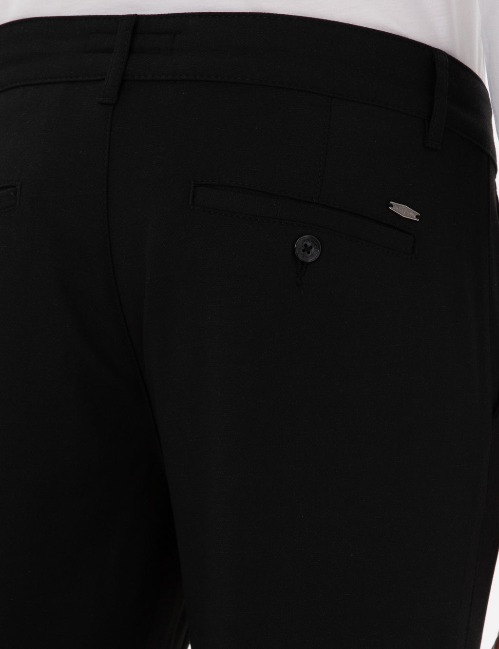 Siyah Slim Fit Ba_c_kl_ Kanvas Pantolon