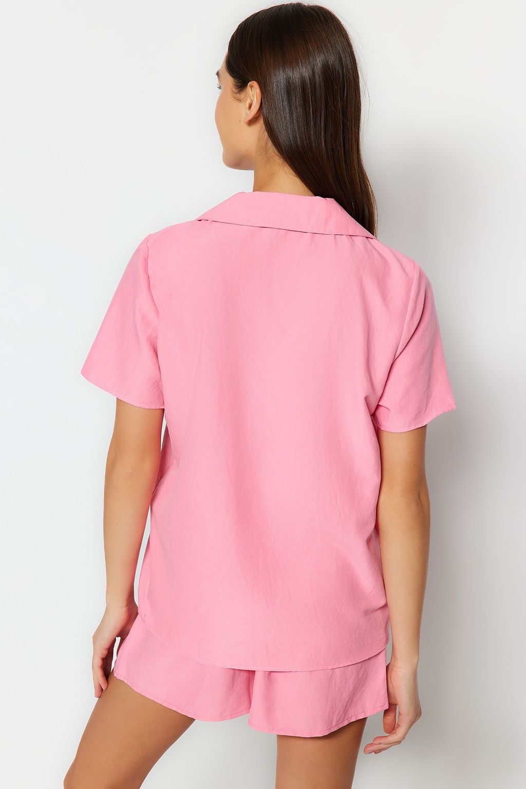 Trendyolmilla Ind?go Nak?sl? Sortlu Dokuma Pijama Tak?m? THMSS23PT00079  фото 7
