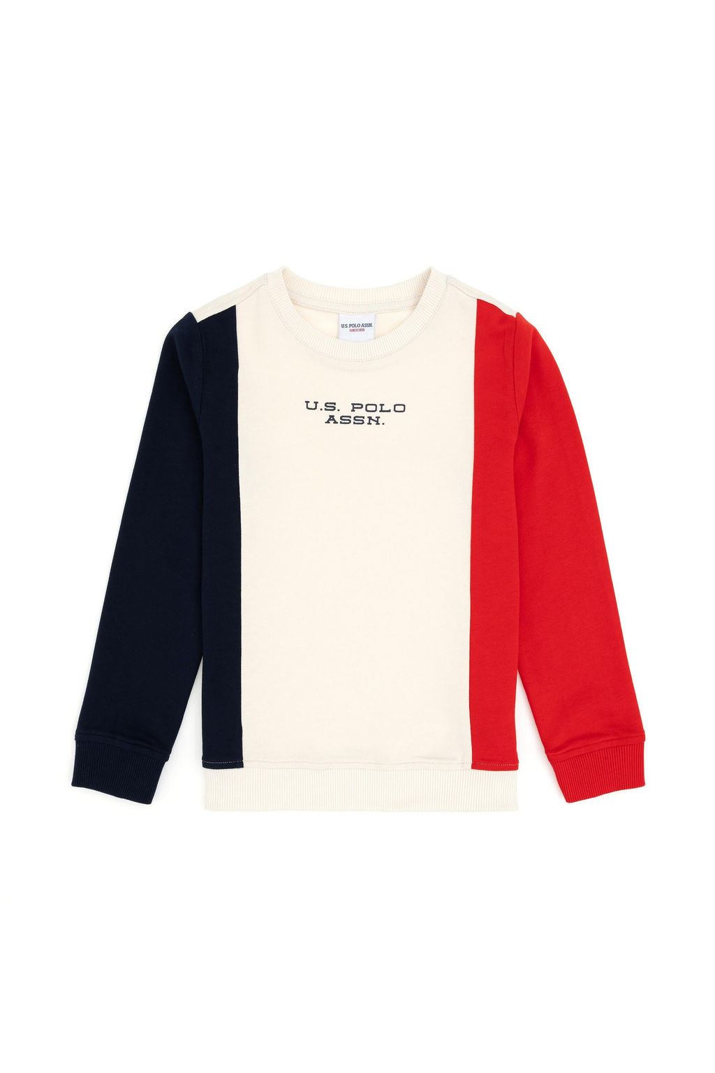 Кремовый свитшот с круглым вырезом для мальчиков - U.s. polo assn фото 4