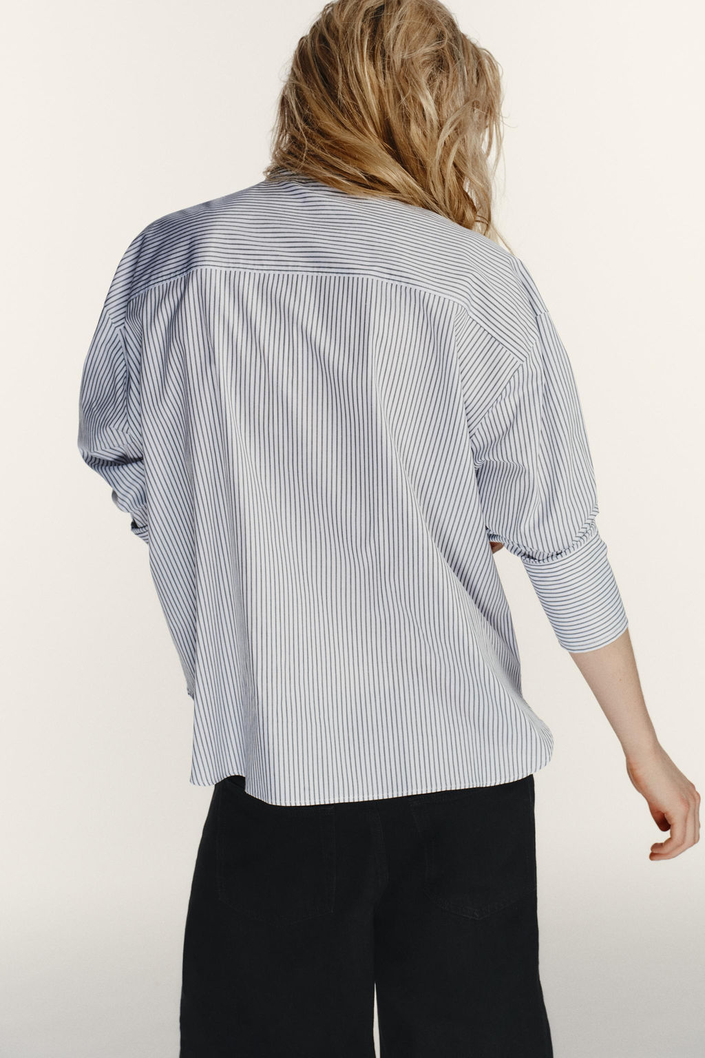 STRIPED POPLIN SHIRT WITH SCARF DETAIL - Zara фото 5