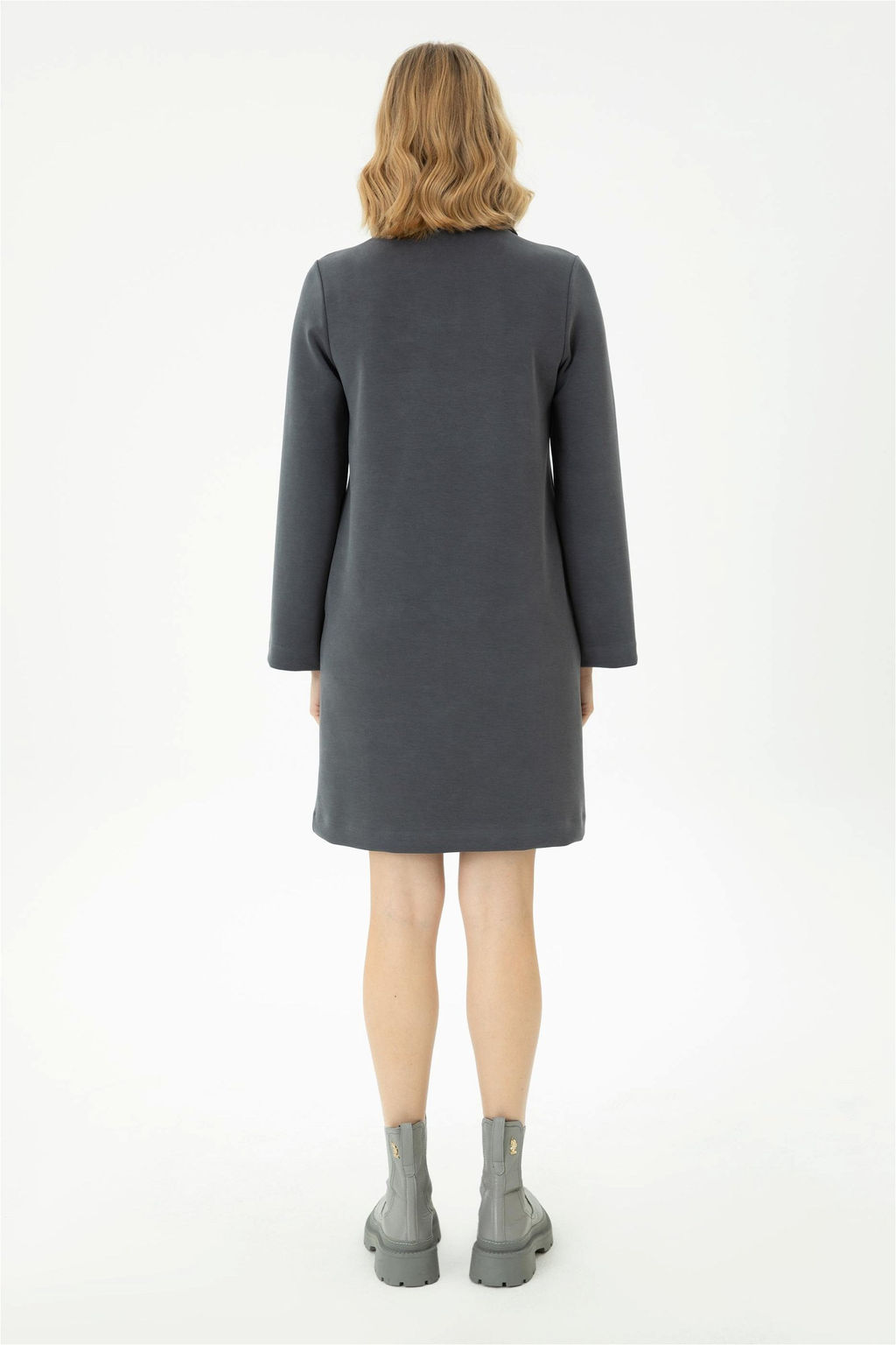 Женское трикотажное платье антрацитового цвета Неожиданная скидка в корзине - U.s. polo assn фото 5