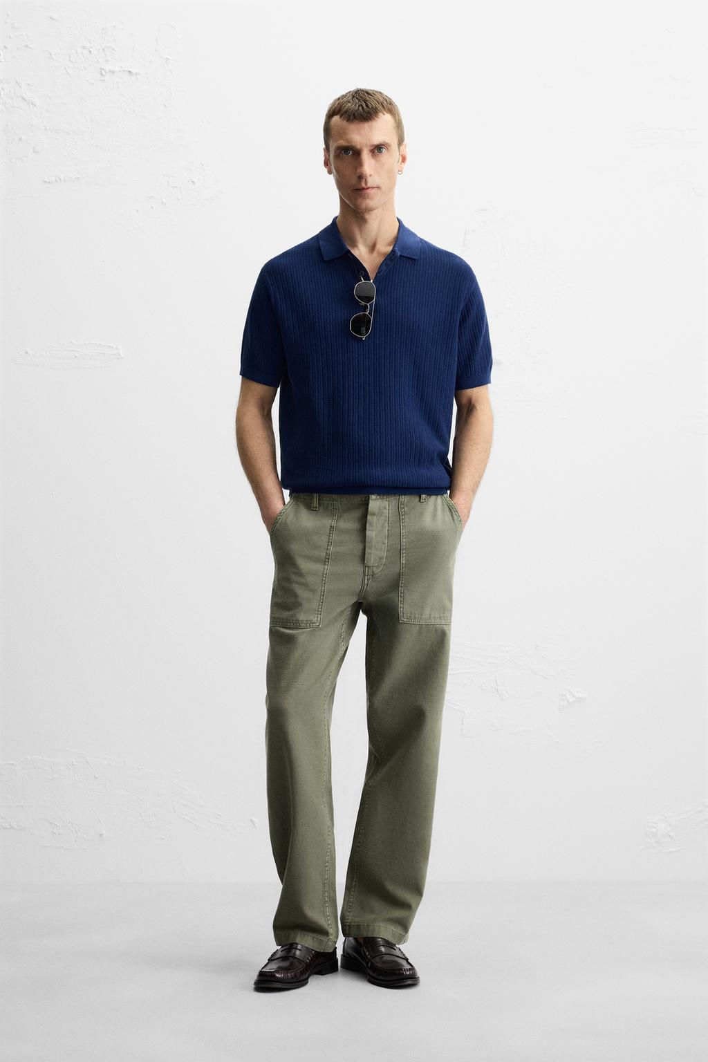RIBBED KNIT POLO SHIRT - Zara фото 9