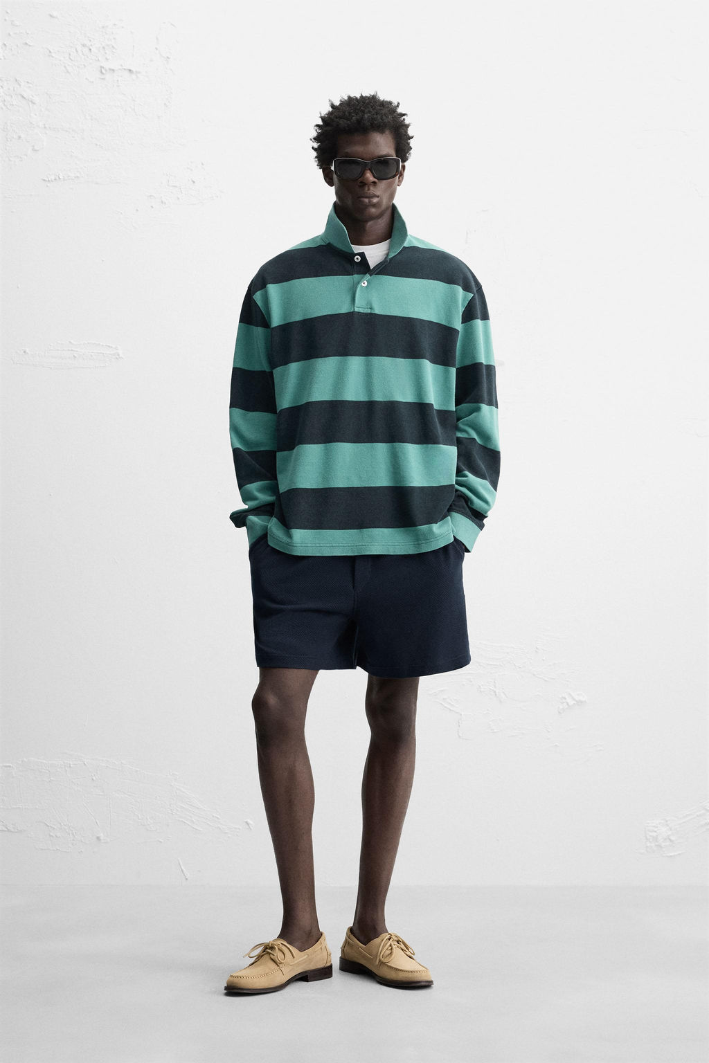 TEXTURED RELAXED FIT BERMUDA SHORTS - Zara фото 10