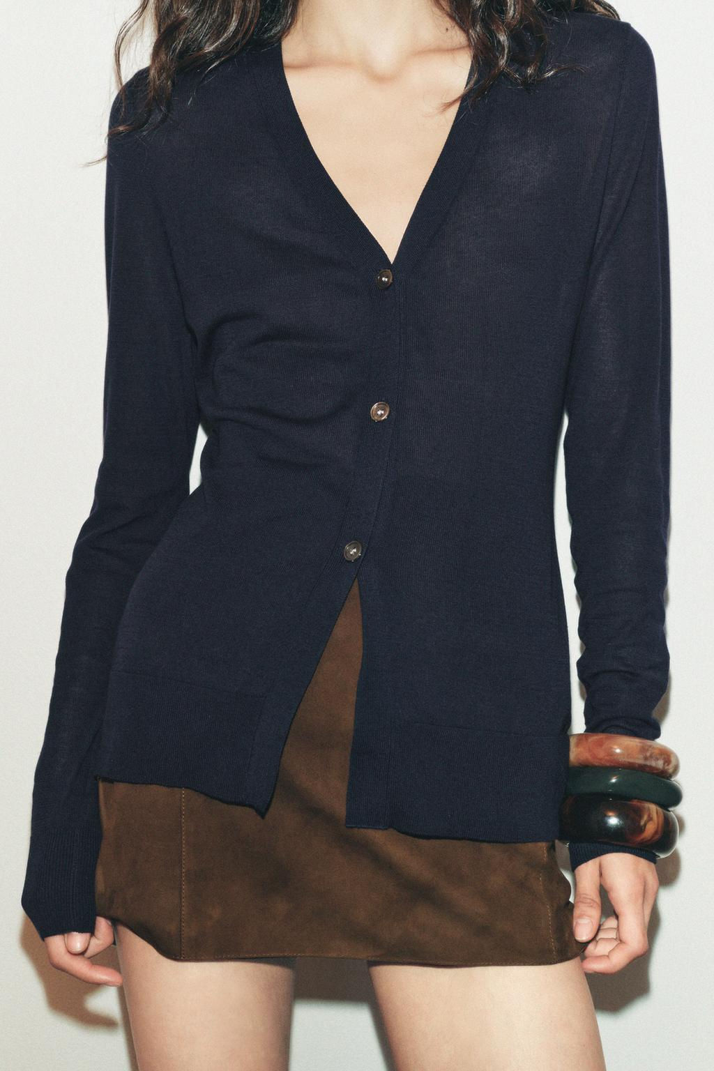 BUTTONED KNIT CARDIGAN - Zara фото 11