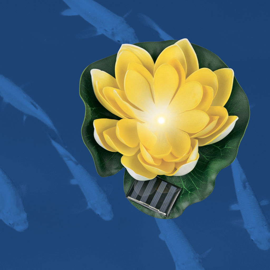 USL-S-827/PT060 YELLOW WATERLILY Садовый светильник на солнечной батарее Желтая кувшинка. Плавающий. 1 светодиода. Теплый белый свет. 1*ААA Ni-Mh аккумулятор в/к. IP44. TM Uniel - Volpe фото 3
