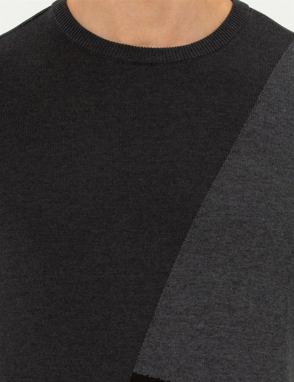 Gri Melanj Slim Fit Bisiklet Yaka Triko Kazak - Pierre cardin фото 6