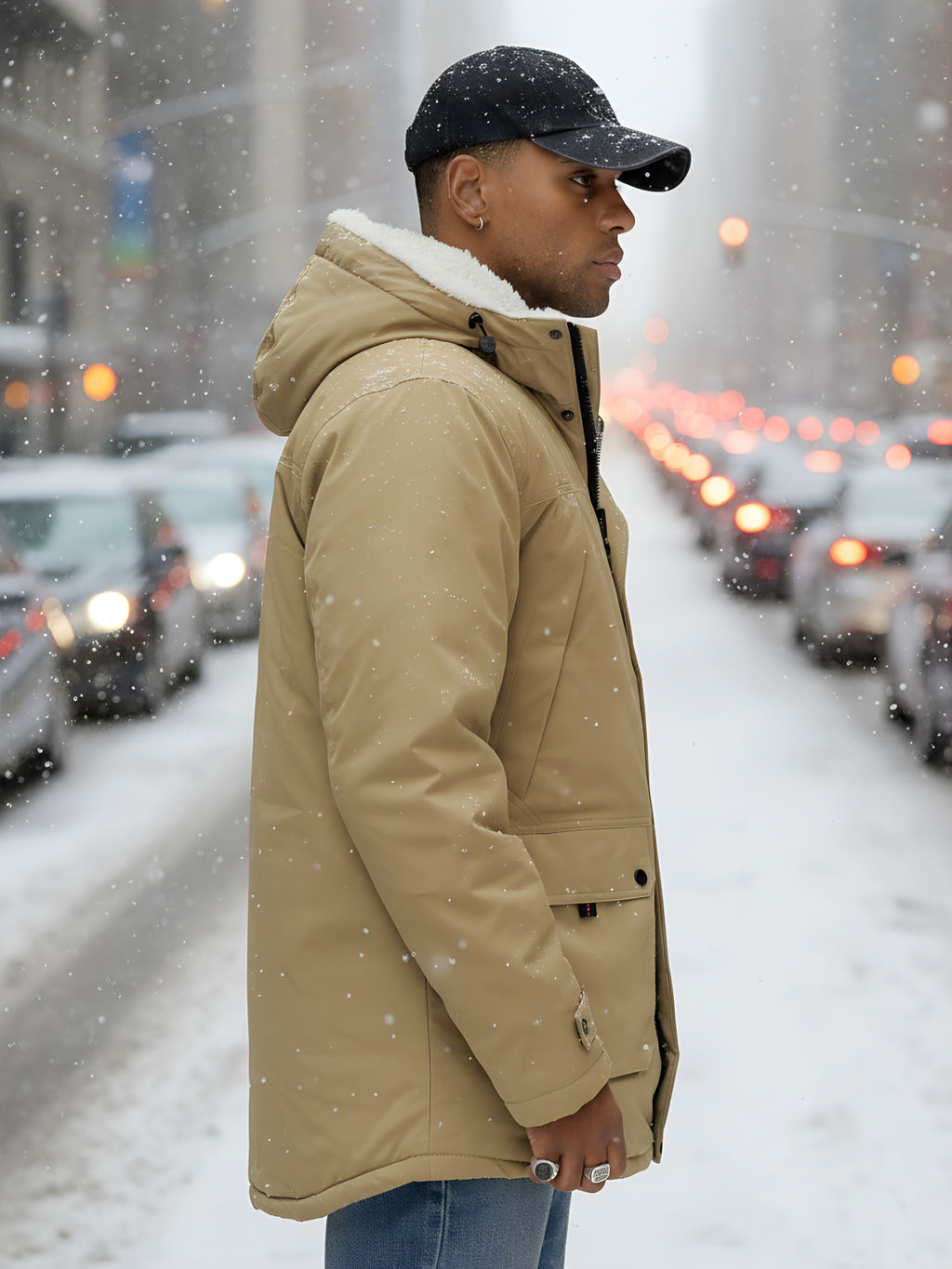 Парка мужская зимняя удлиненная с мехом хаки цвета 8753G - Mtforce фото 17
