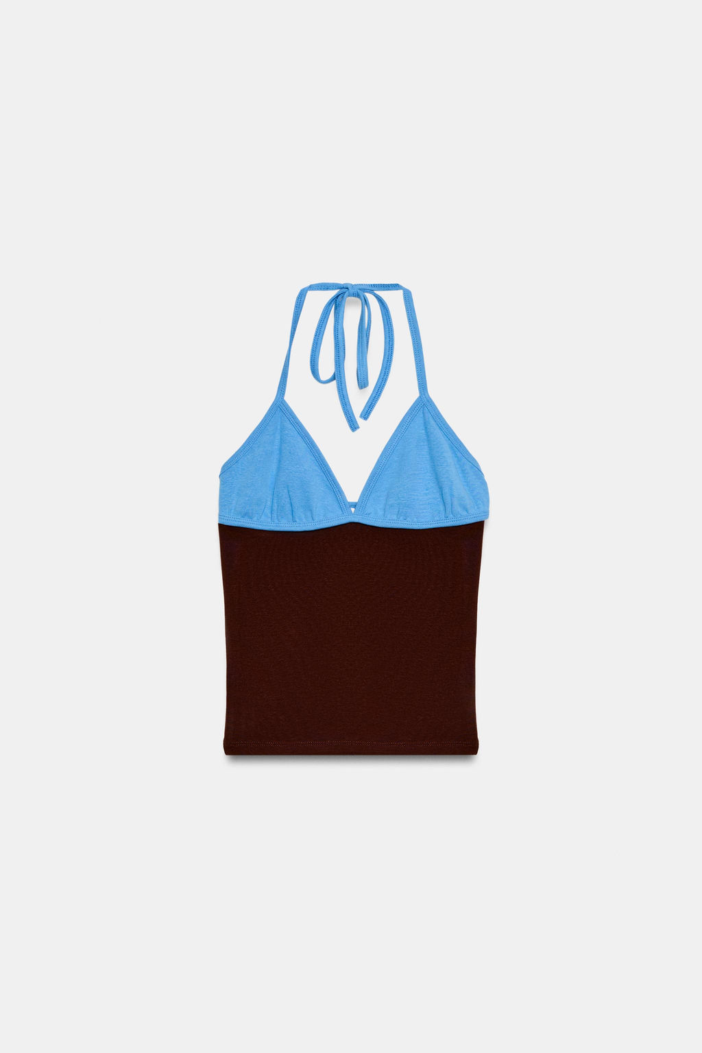 TOP HALTER COMBINADO / Marr?n-Azul - Zara фото 6
