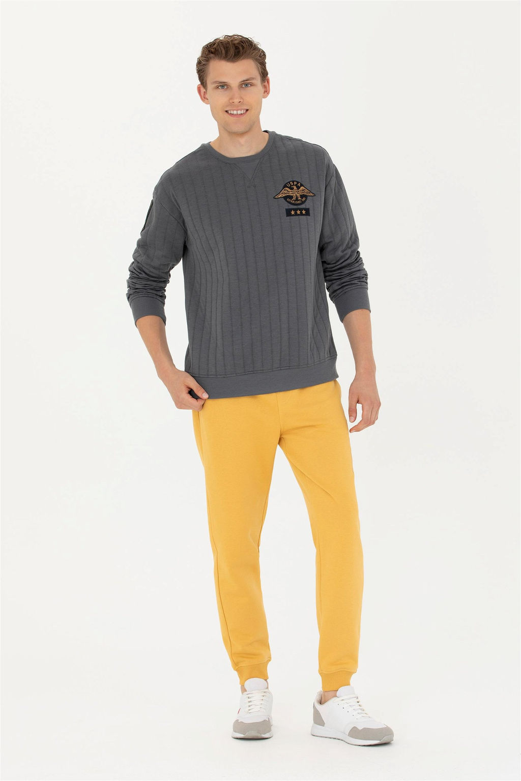 Мужской свитшот антрацитового цвета - U.s. polo assn фото 11