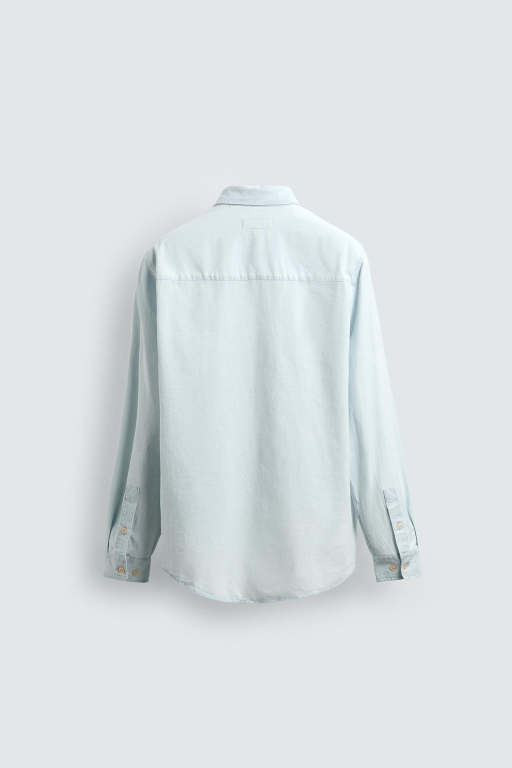 CAMISA DENIM LIGERO ALGOD?N / Azul claro - Zara фото 8