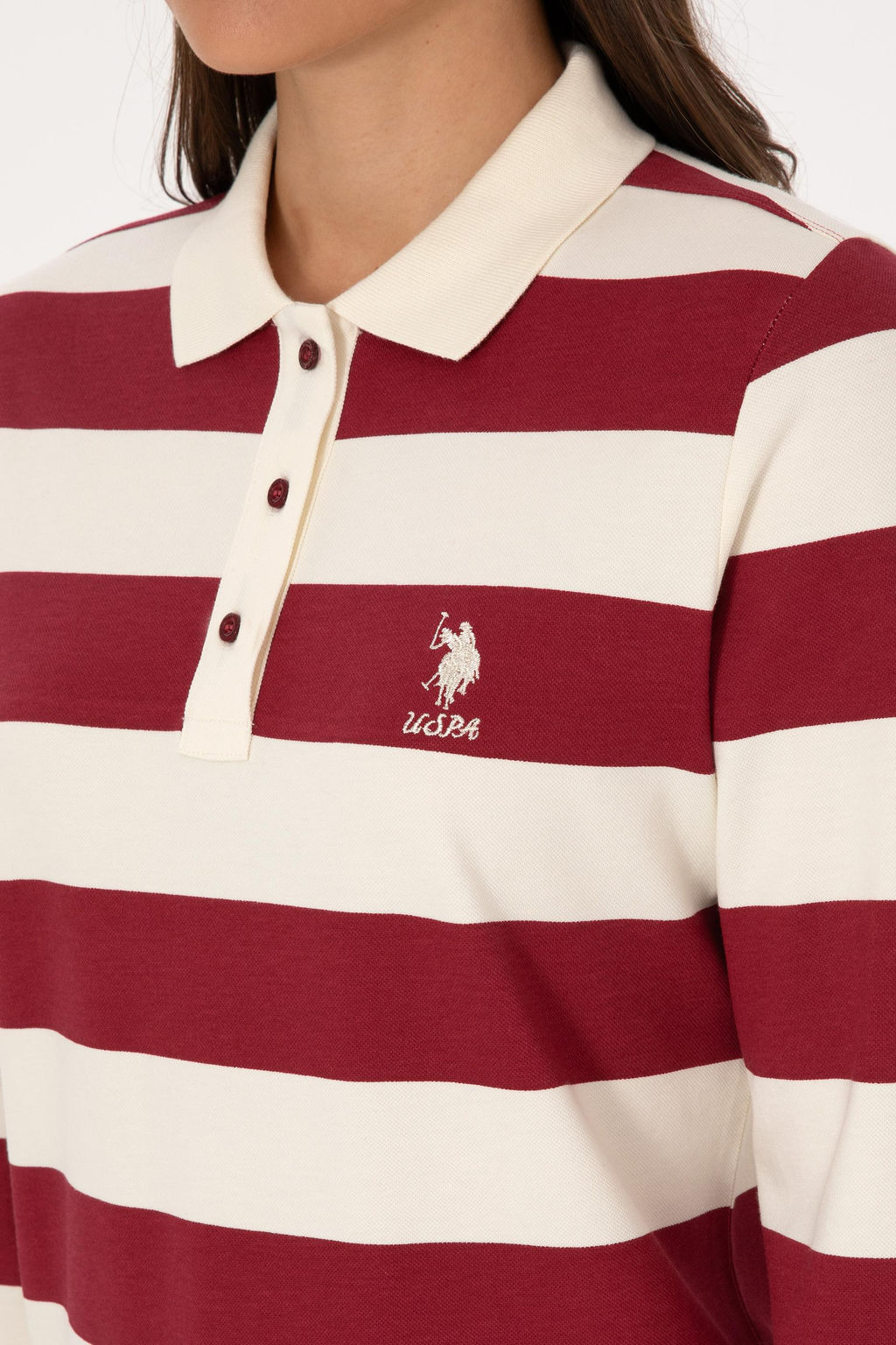 Kad_n Koyu Frambuaz Sweatshirt Sepette S_rpriz _ndirim - U.s. polo assn фото 7