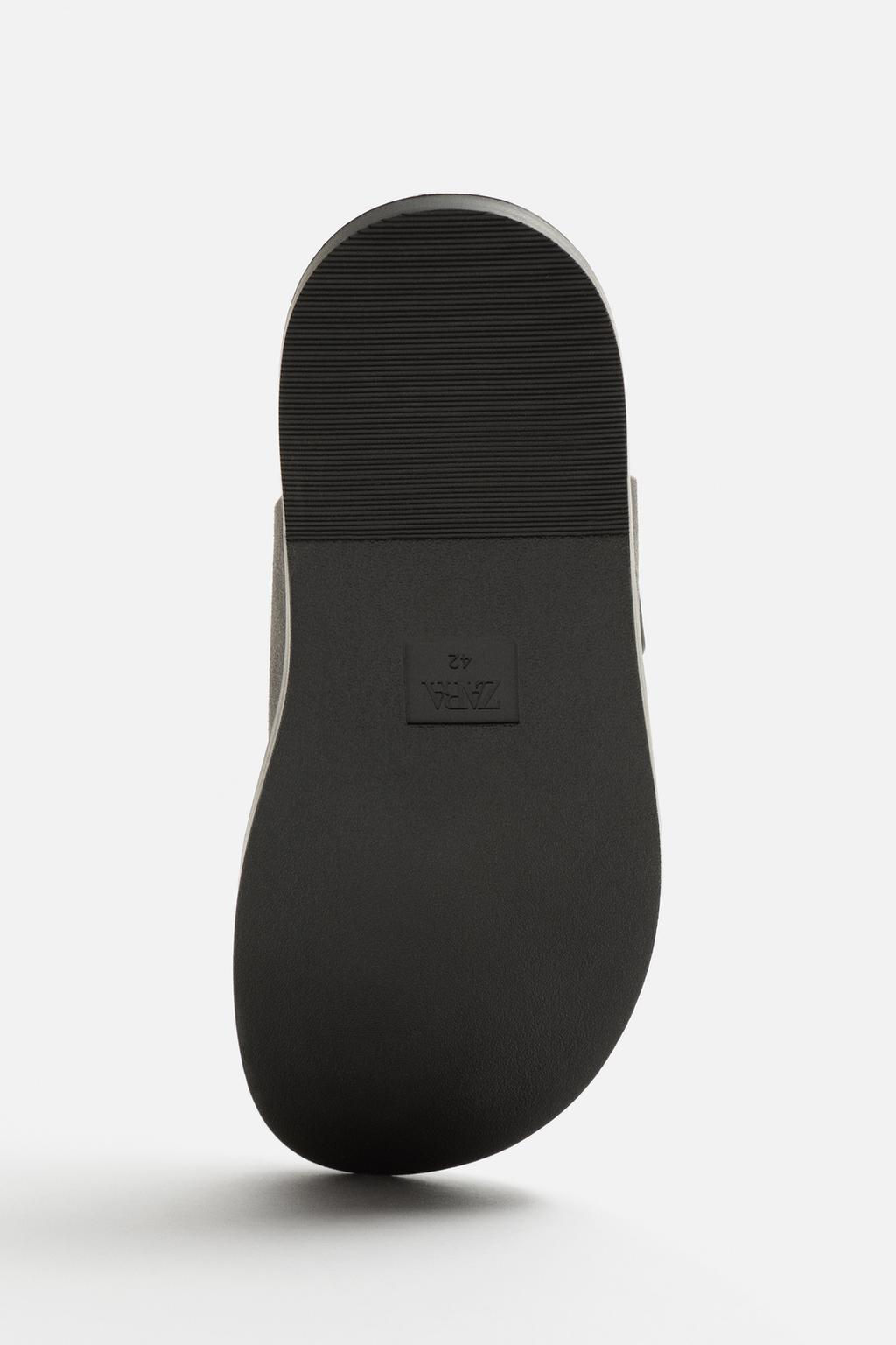 DOUBLE STRAP LEATHER SANDALS - Zara фото 6