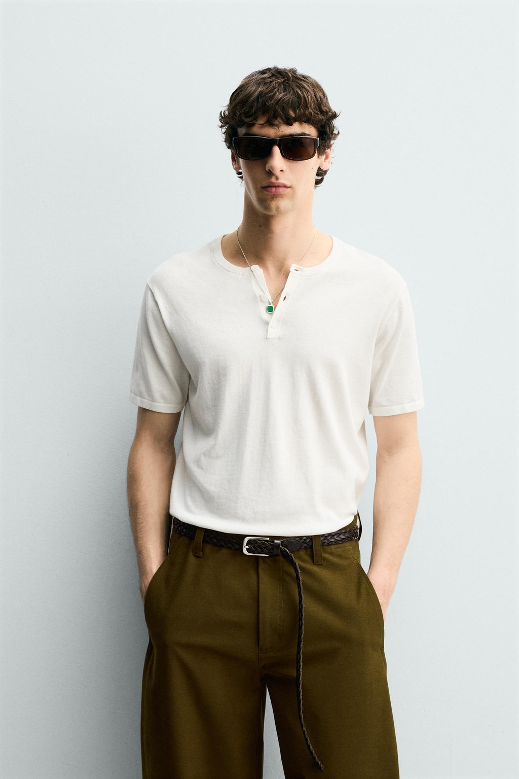 CAMISETA PUNTO CUELLO PANADERO / Crudo - Zara фото 2