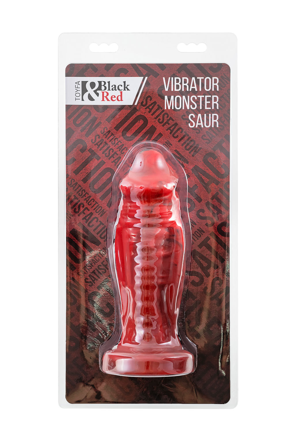 Вибратор Black&Red by Toyfa Monster Saur, силикон, красно-черный, 21,7 см