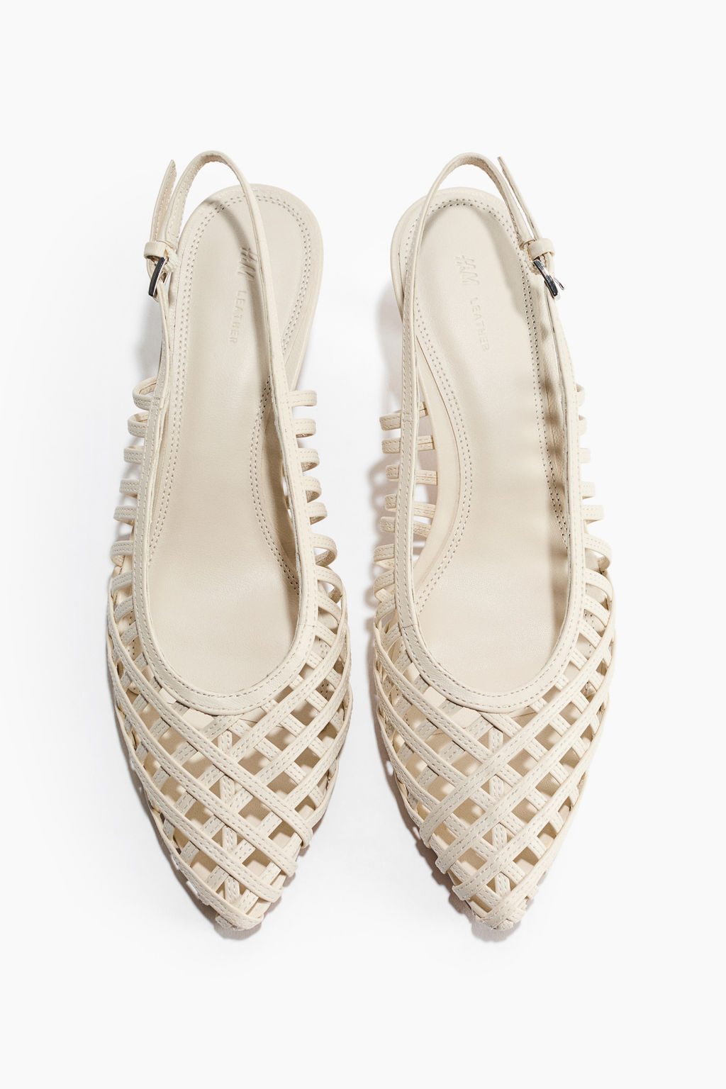 Kitten-heeled leather slingbacks - H&m фото 2