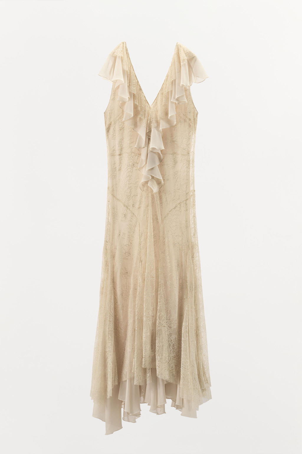 ZW COLLECTION LACE FRILL DRESS - Zara фото 10