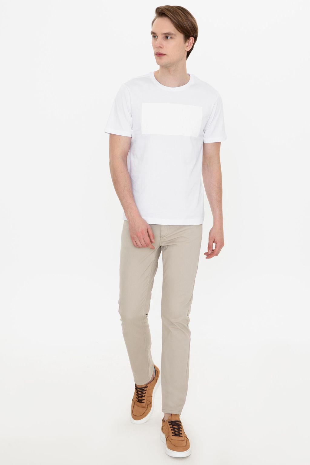 U. S. Polo Assn Мужская белая футболка с круглым вырезом - U.s. polo assn фото 4