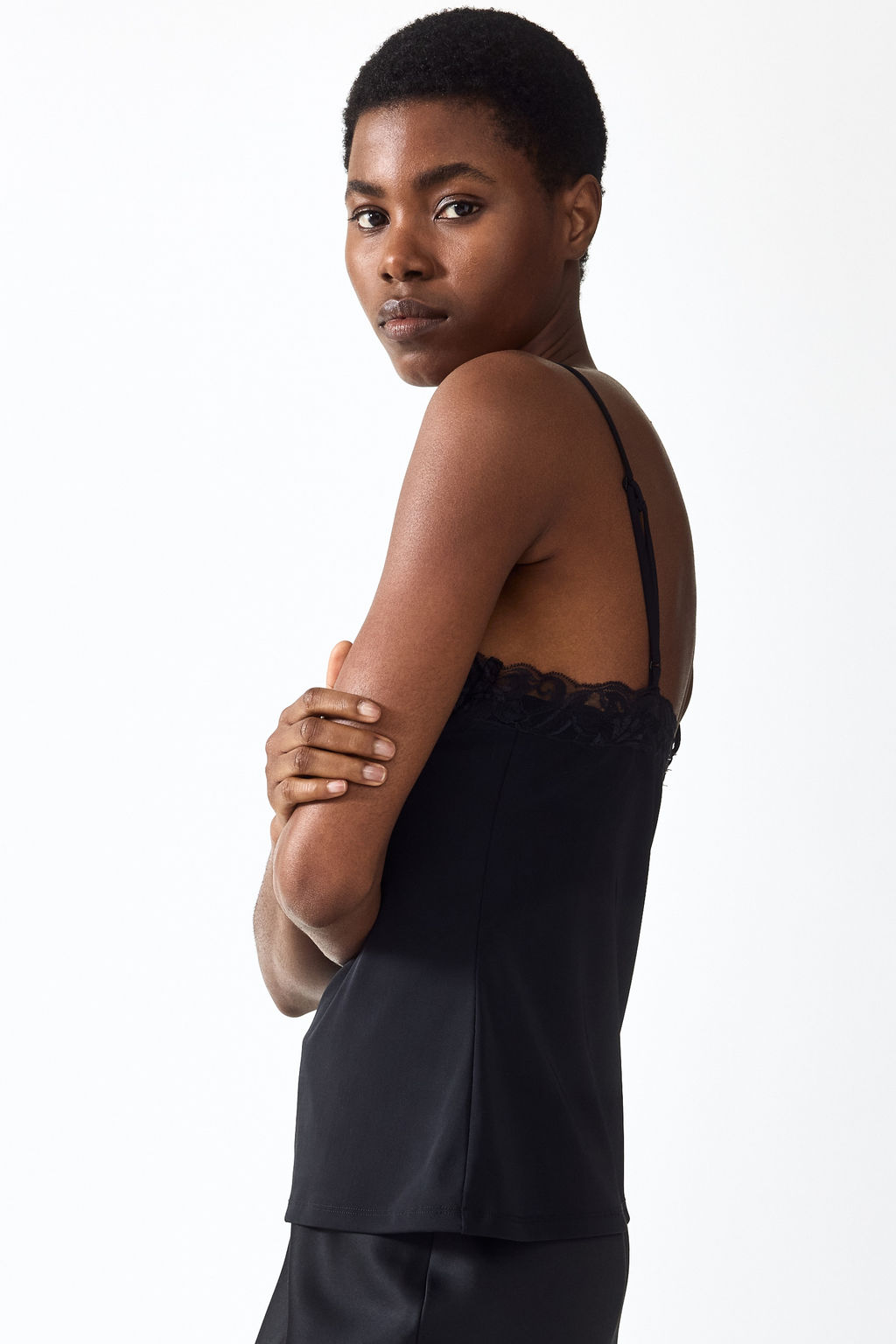 Top de tirantes finos con ribete de encaje - H&m фото 5
