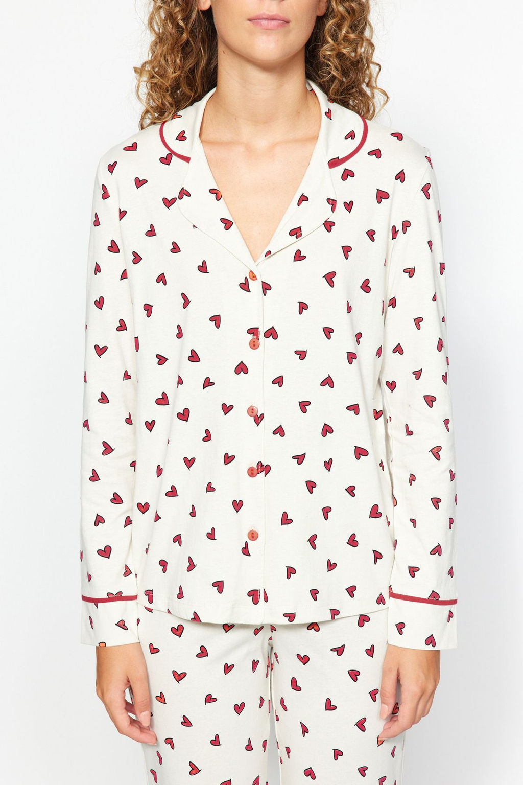 Trendyolmilla Lacivert %100 Pamuklu Kalpli Biyeli Orme Pijama Tak?m? THMAW24PT00103