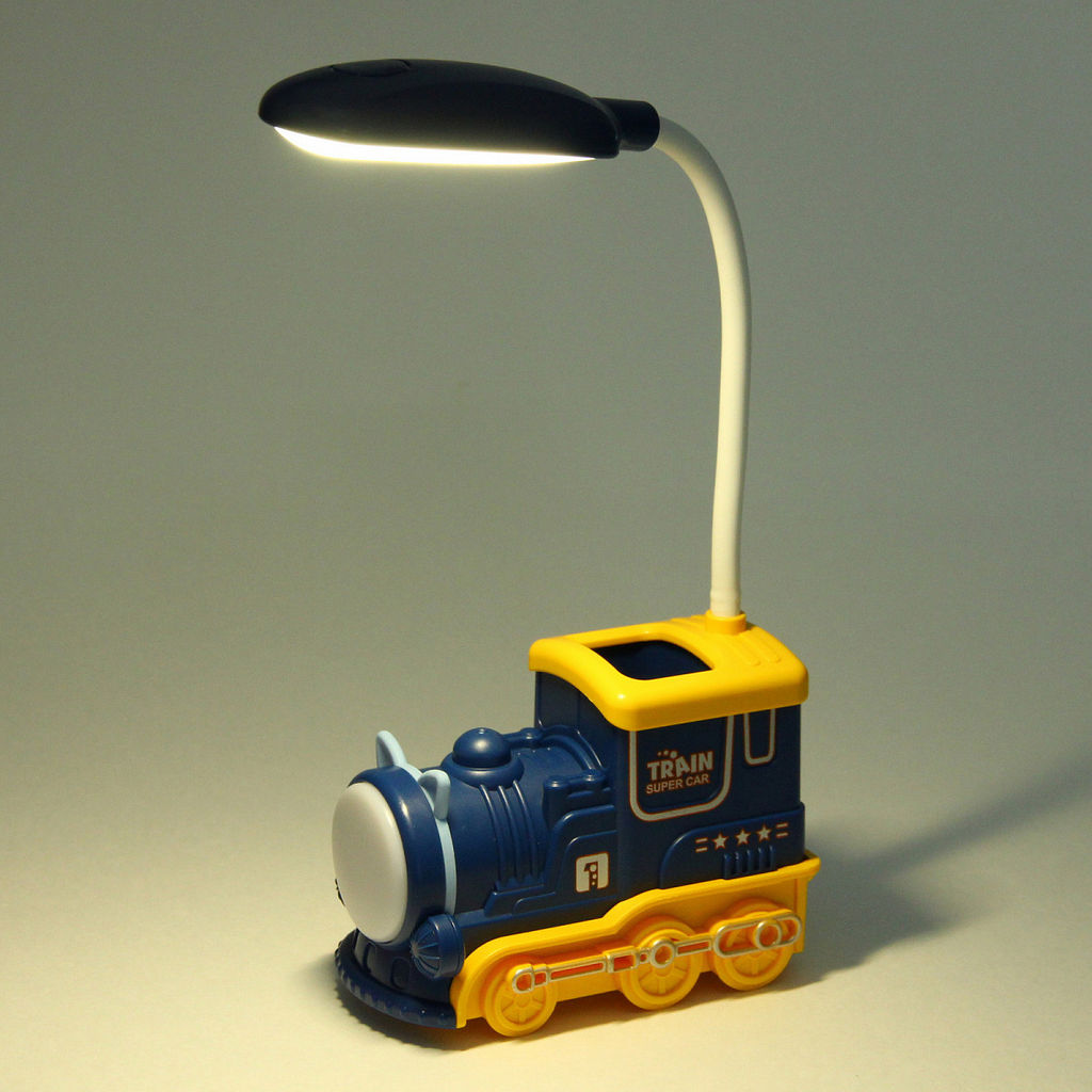 Цена за 2 шт. Настольная лампа "Sweet - Паровоз" LED 10*5*21 см, USB 5v 3w, Синий/желтый