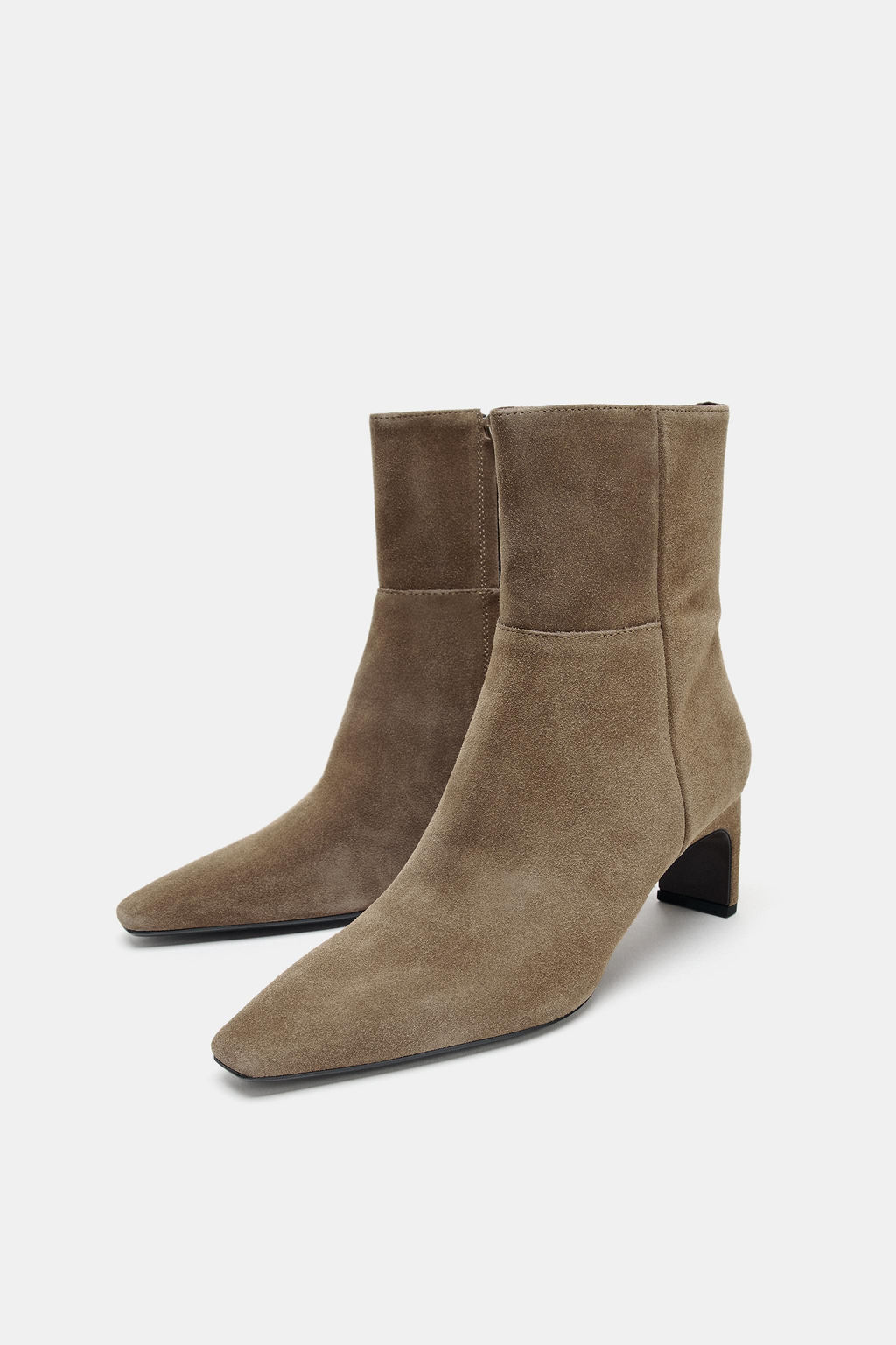SUEDE KITTEN HEEL ANKLE BOOTS - Zara фото 10