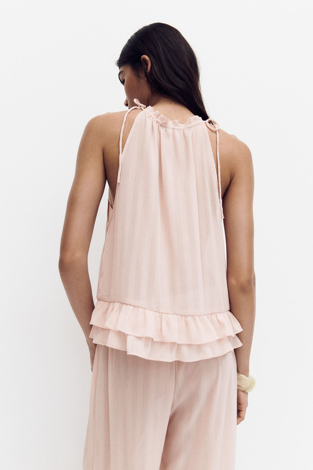 Top de gasa con cord?n de ajuste - H&m фото 4