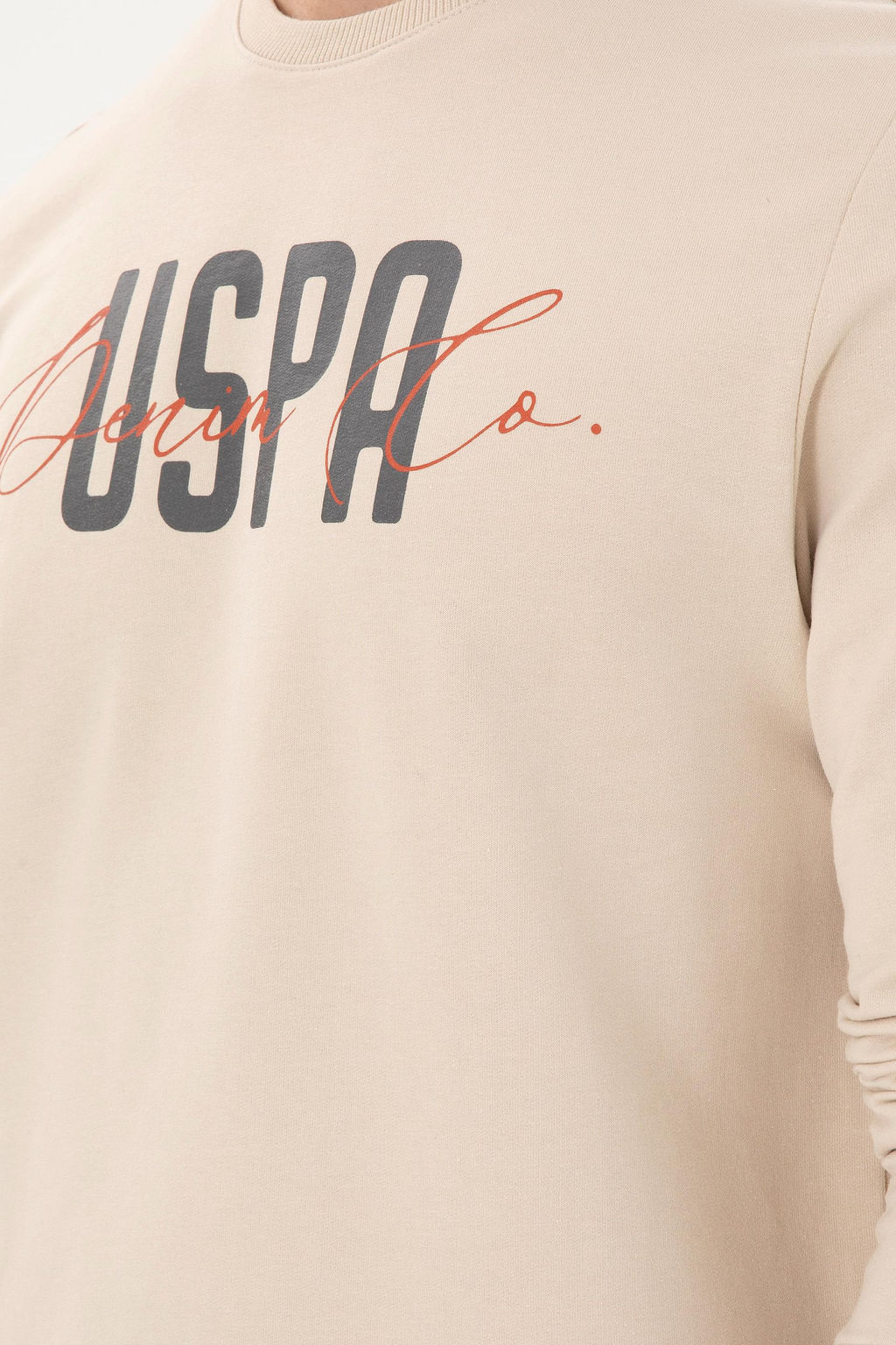 Мужской свитшот обычного кроя с круглым вырезом и каменным принтом - U.s. polo assn фото 7