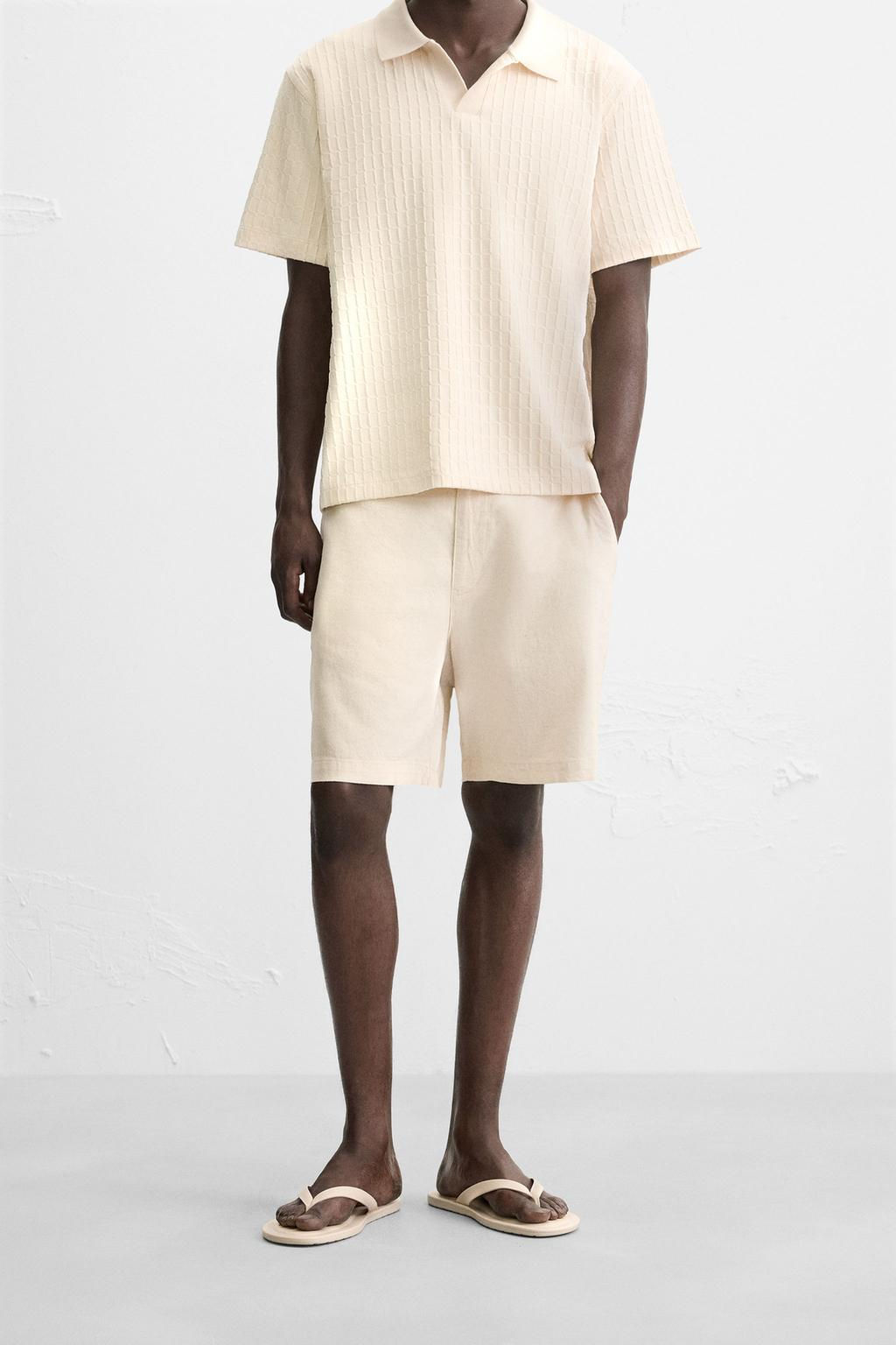 COTTON/LINEN BERMUDA SHORTS - Zara фото 22