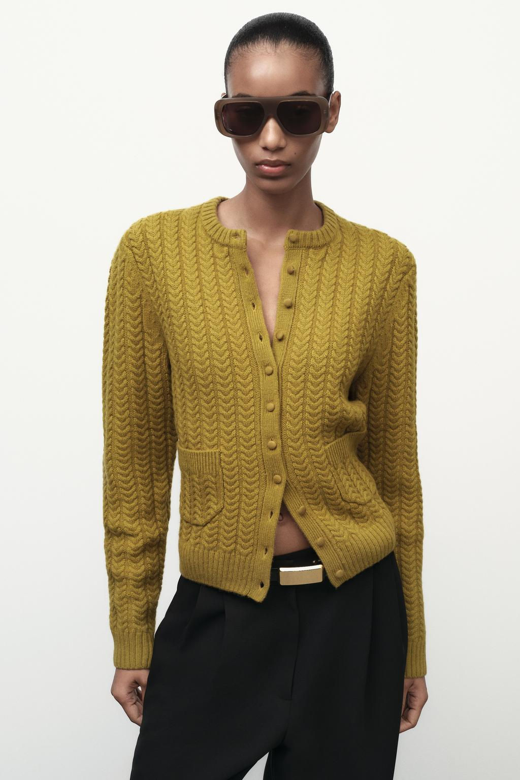 CABLE-KNIT JACKET 100% WOOL - Zara фото 2