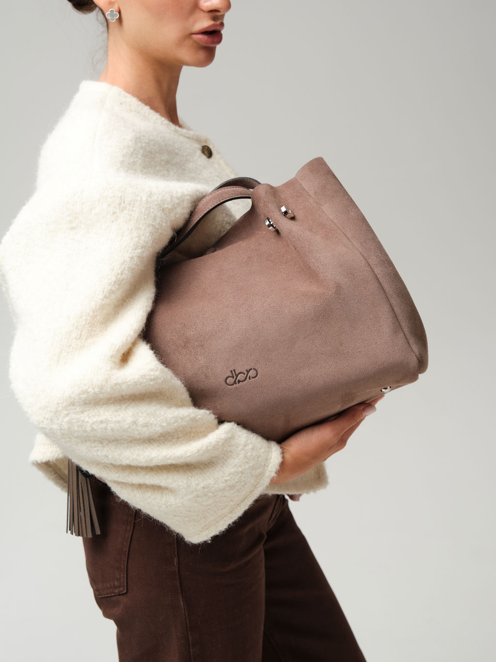 Замшевая сумка Vasilisa DBR 31210 капучино  фото 7