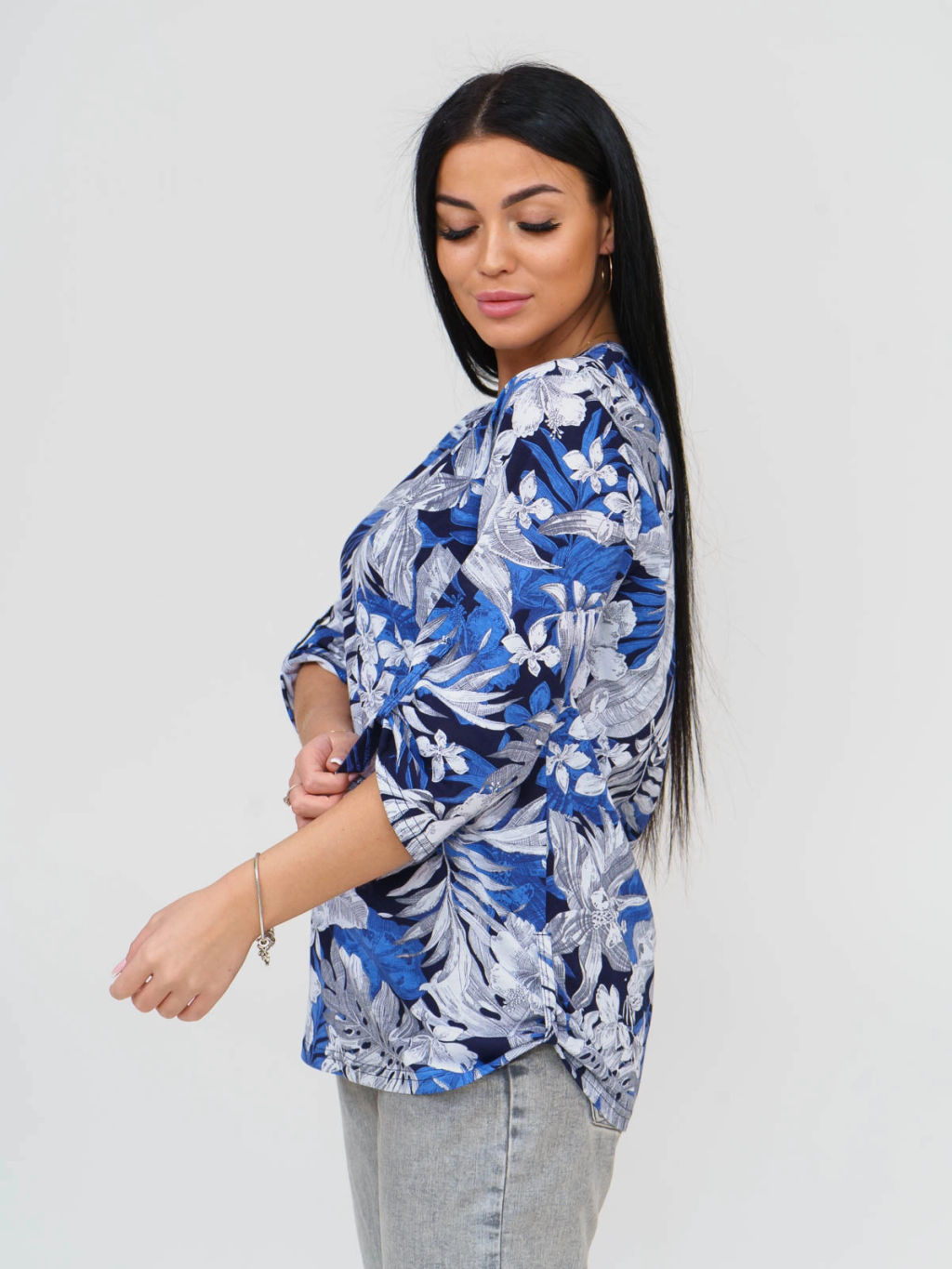 Туника женская, цвет синий белый