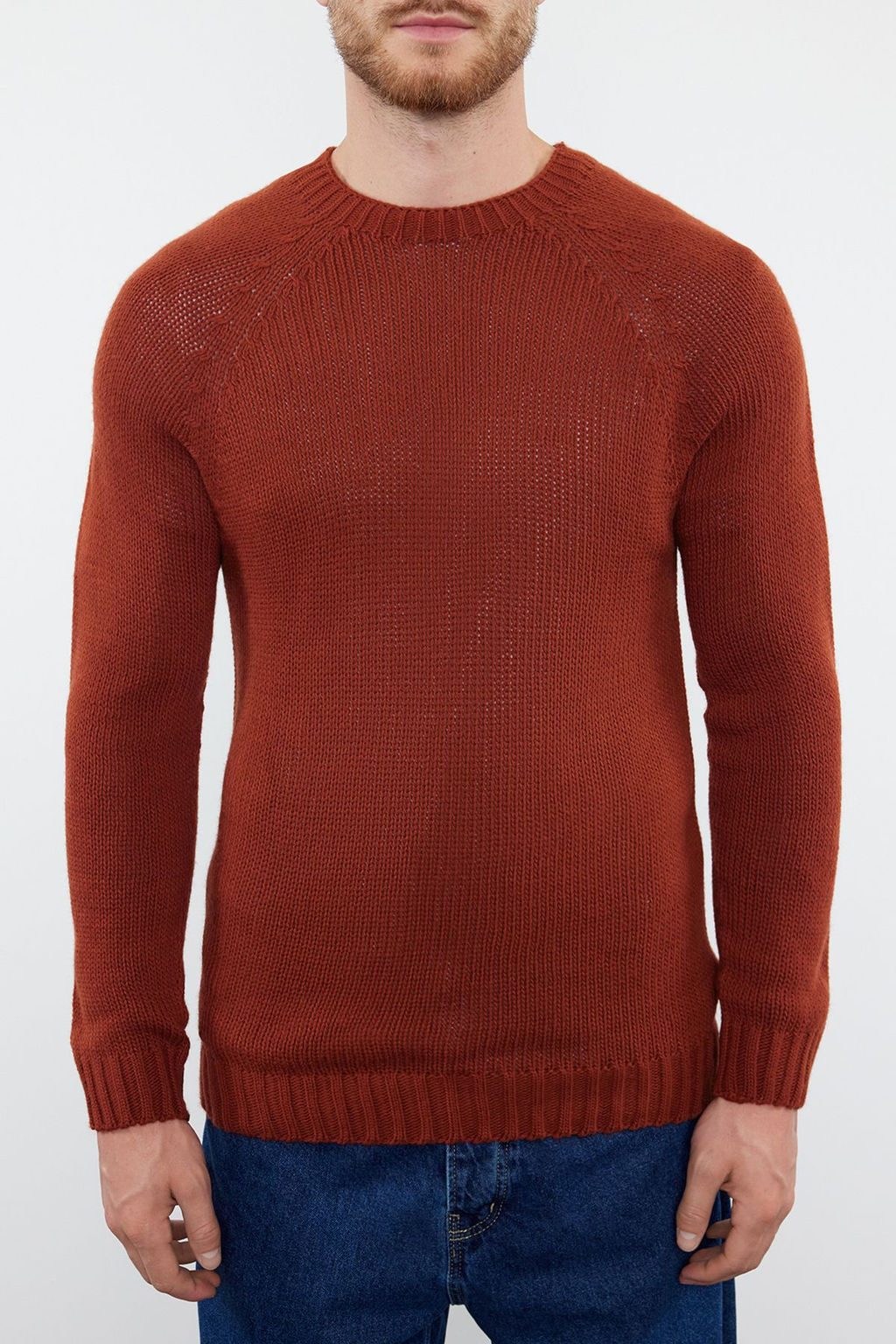 TRENDYOL MAN Kiremit Slim Fit Dar Kesim Bisiklet Yaka Reglan Kol Basic Triko Kazak TMNAW25KZ00000 - Trendyolmilla фото 66