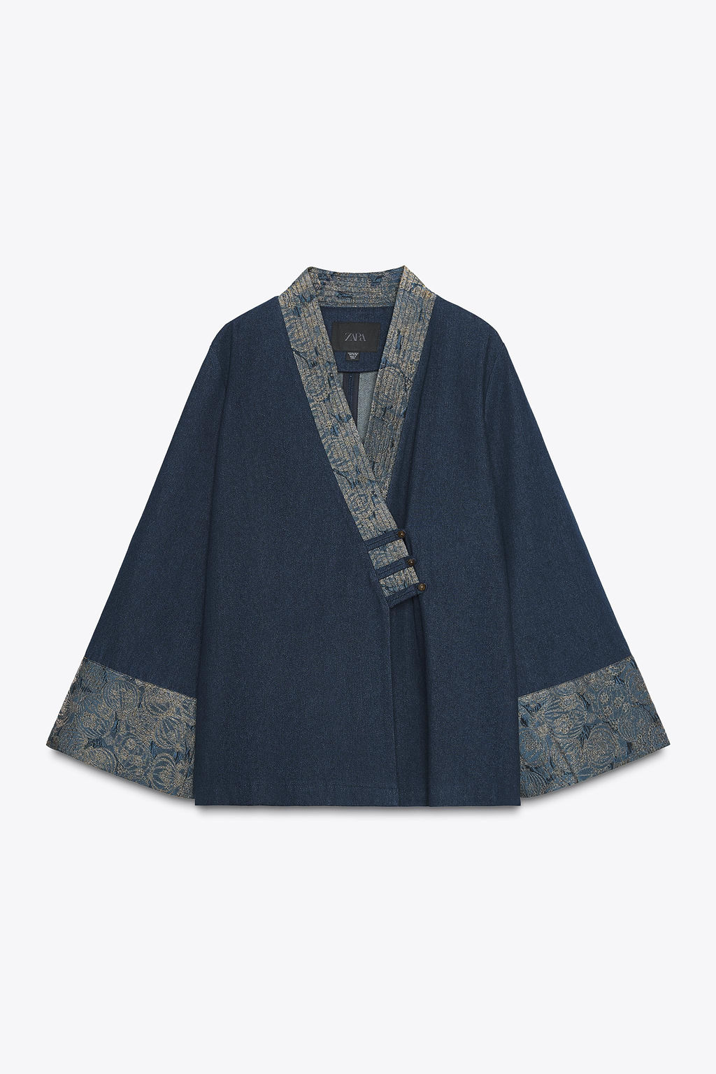 JACQUARD DENIM-EFFECT KIMONO - Zara фото 9