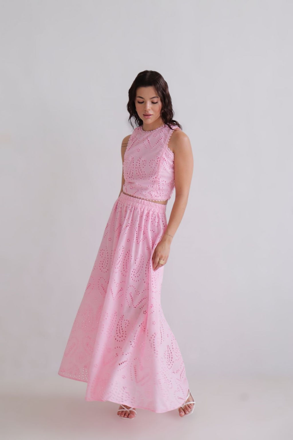 Martichelli Костюм с юбкой хлопковый розовый  фото 11
