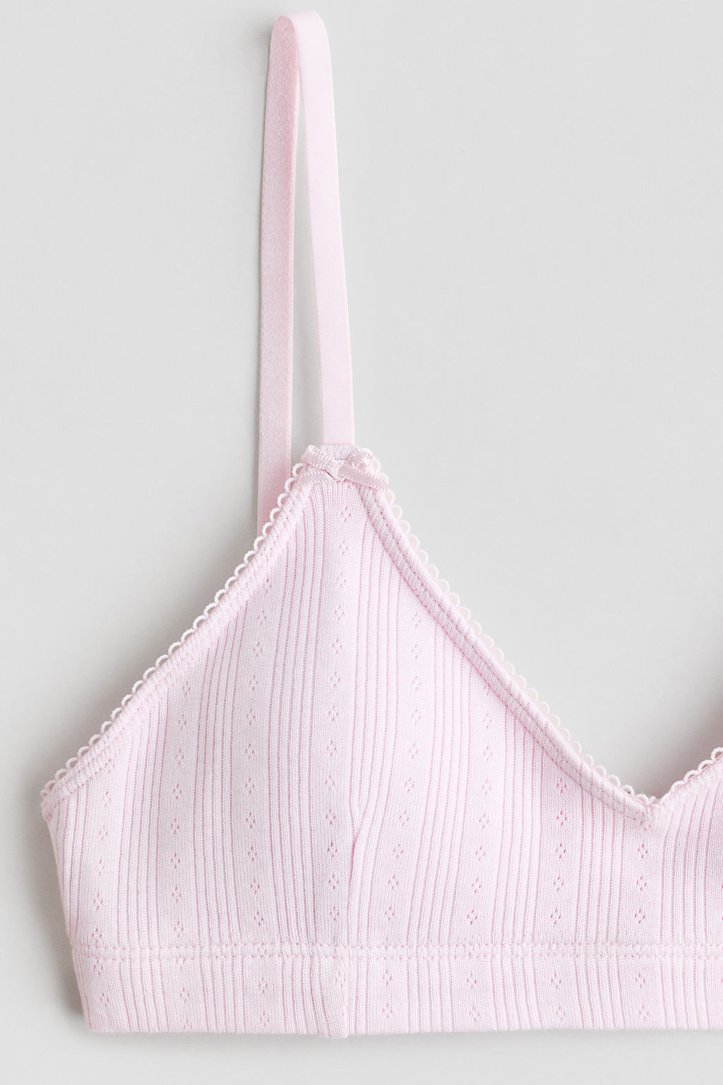 Crop top de pointelle de algod?n con relleno - H&m фото 4