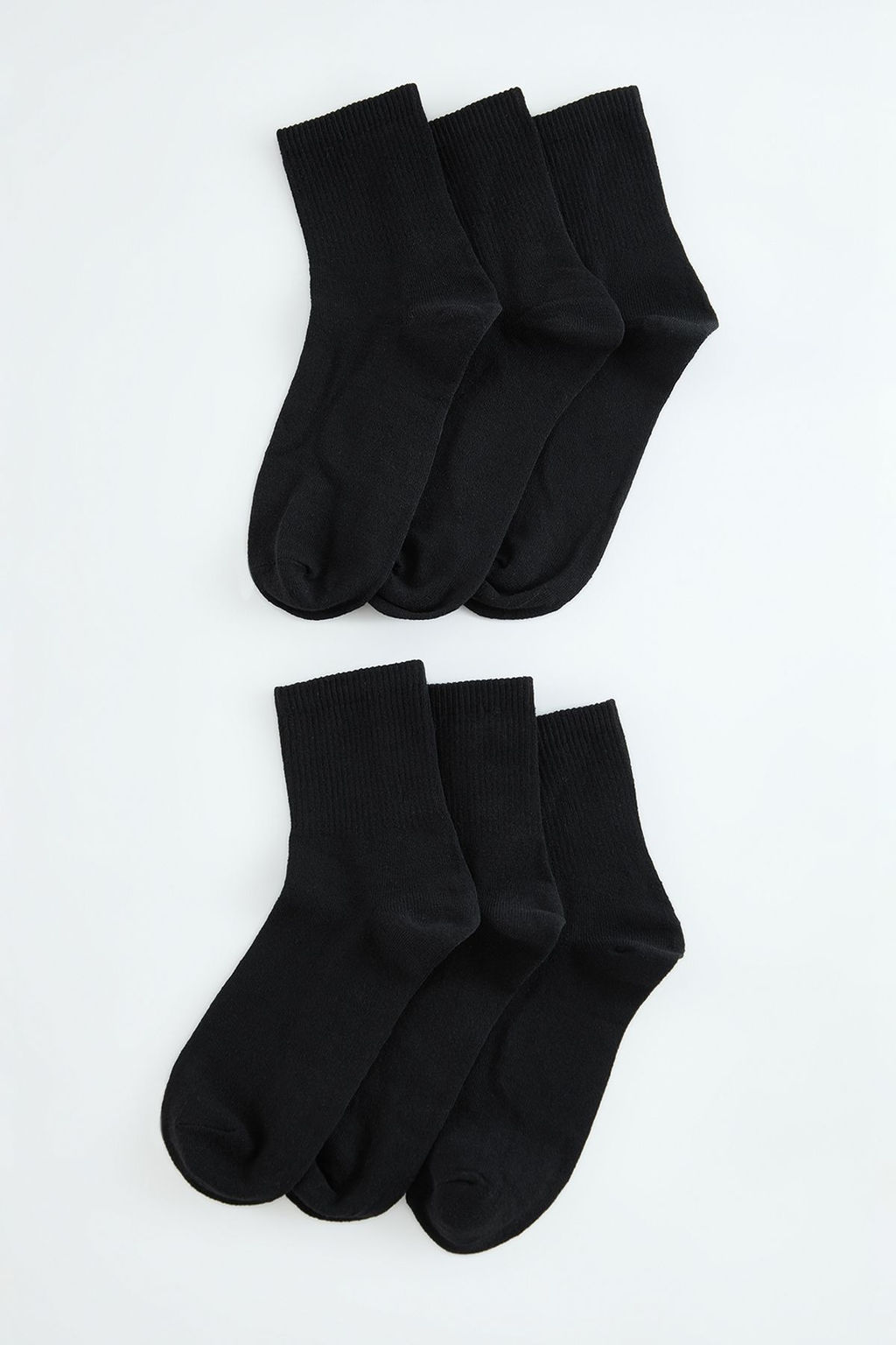 Siyah Unisex 6l? Pamuklu Kolej-Tenis-Orta Boy Corap TEDAW25CO00007