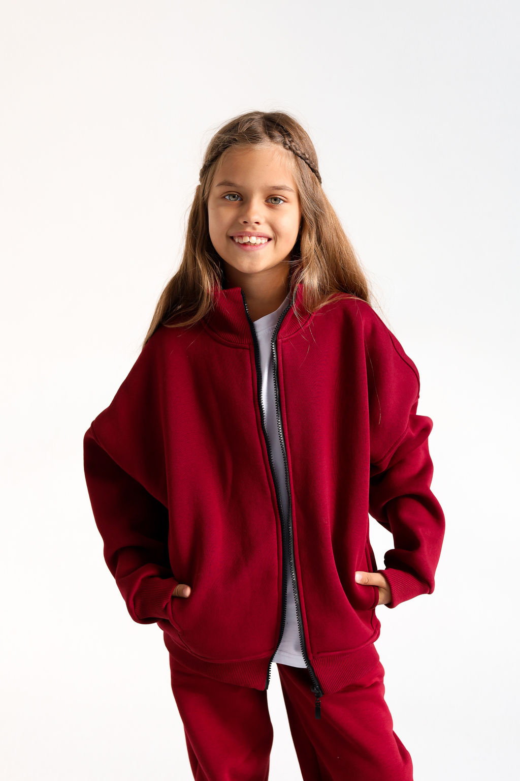 Бомбер утепленный, бордо - Inzibe фото 17