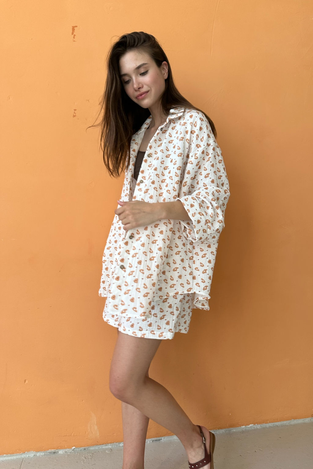 Костюм муслин SET019/25/Белый, бежевый - M&G all natural фото 4